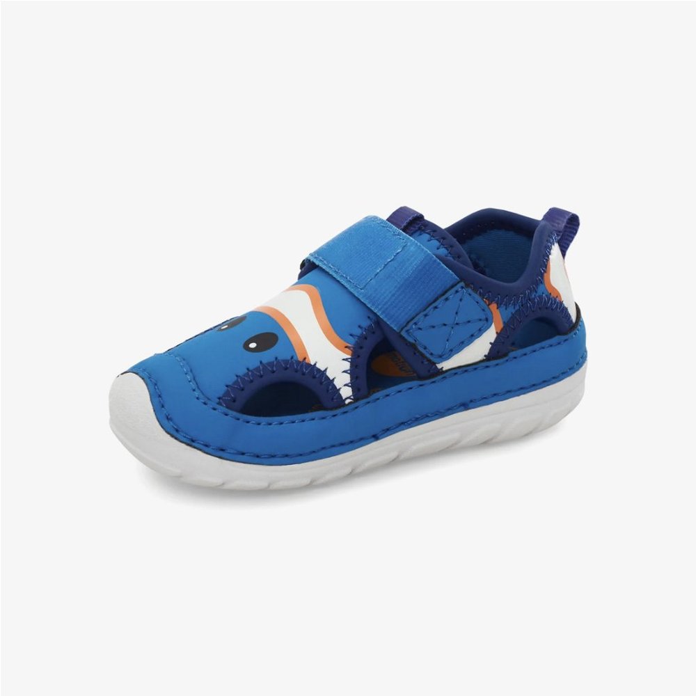 NEW Stride Rite Sizes 5- 6 (M & W) Baby Boys Splash Sandal - Blue Clownfish